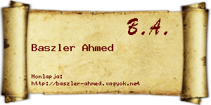 Baszler Ahmed névjegykártya